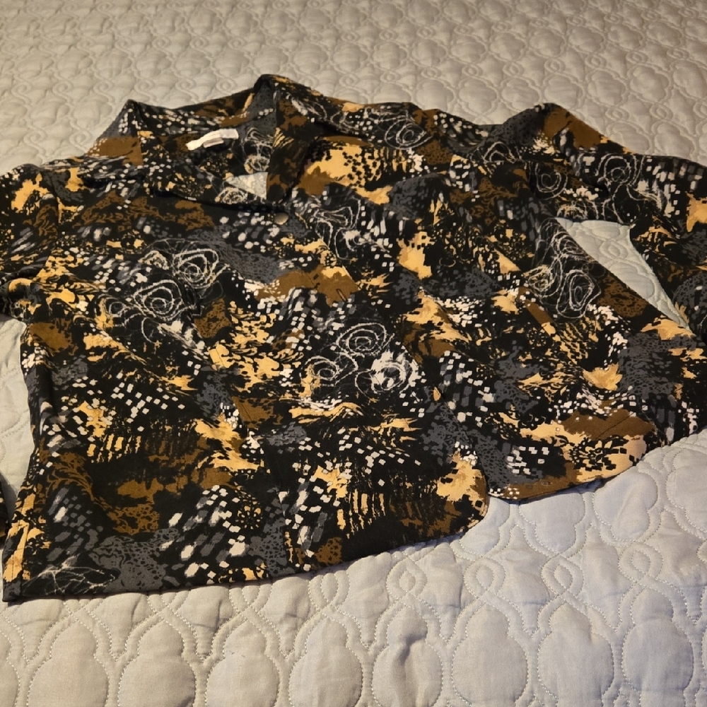 CJ Banks Multicolor Abstract Lightweight Jacket